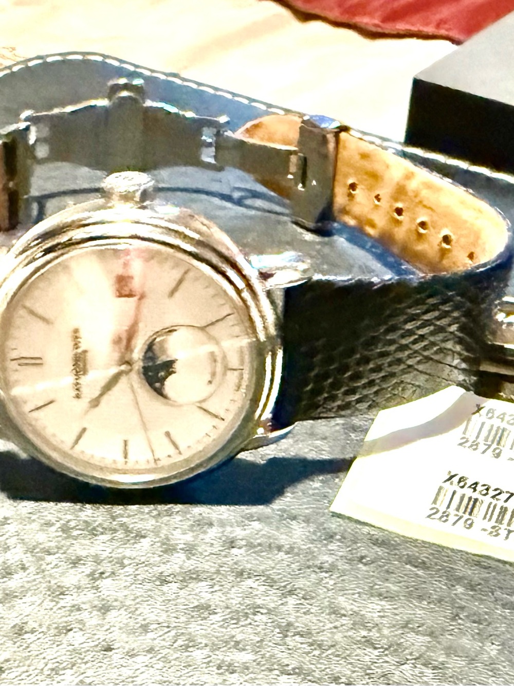 Raymond Weil Silver Dial Moonphase Watch with Black Leather Strap - Picture 3 of 8
